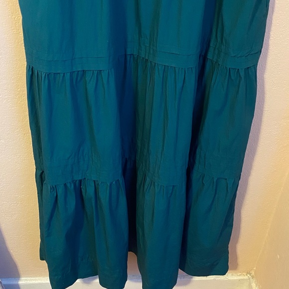Quince Organic Cotton Tiered Maxi Dress Garden Green Large - Picture 13 of 15